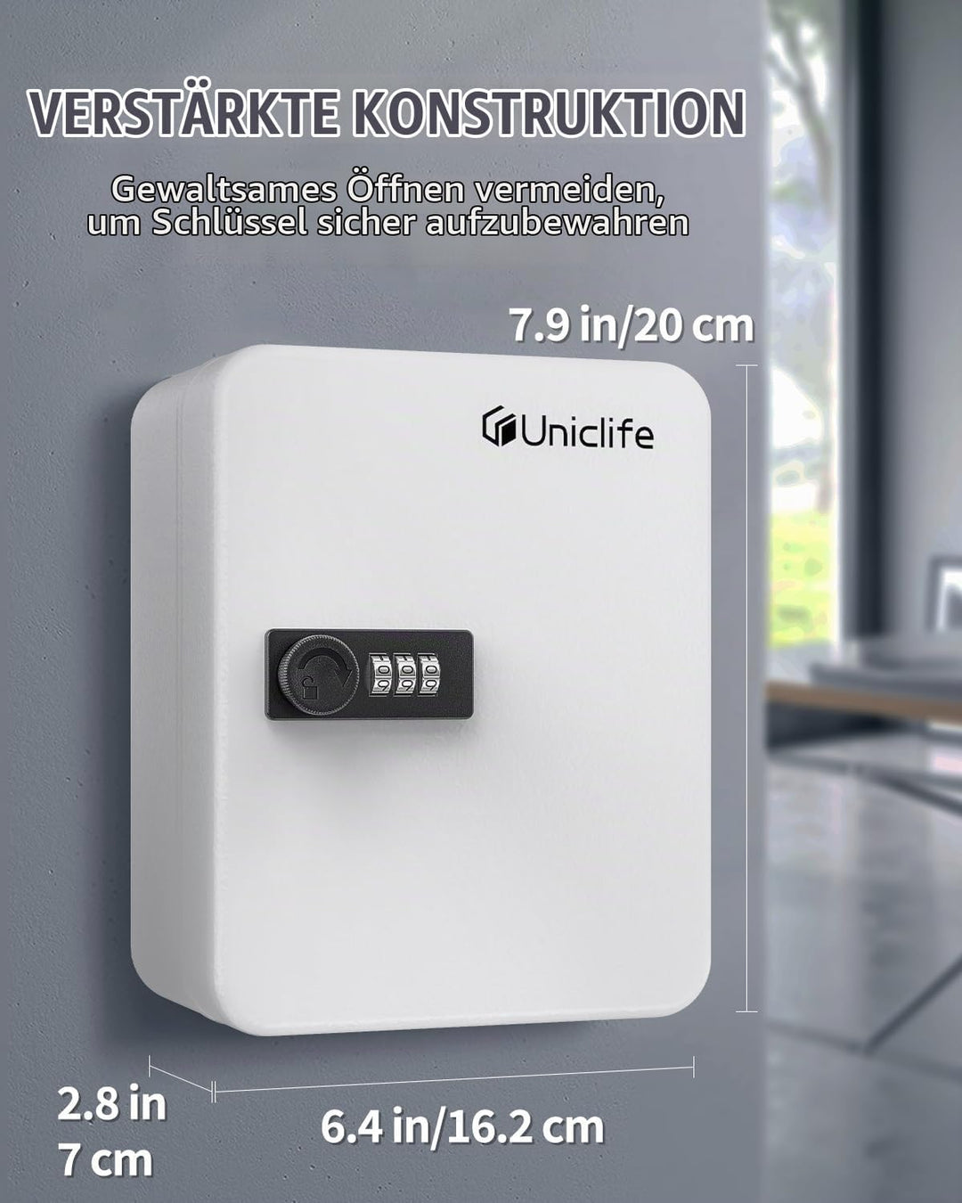 Uniclife 20 Position Schlüssel Kabinett mit Kombination Lock Resettable White Digital Security Stora