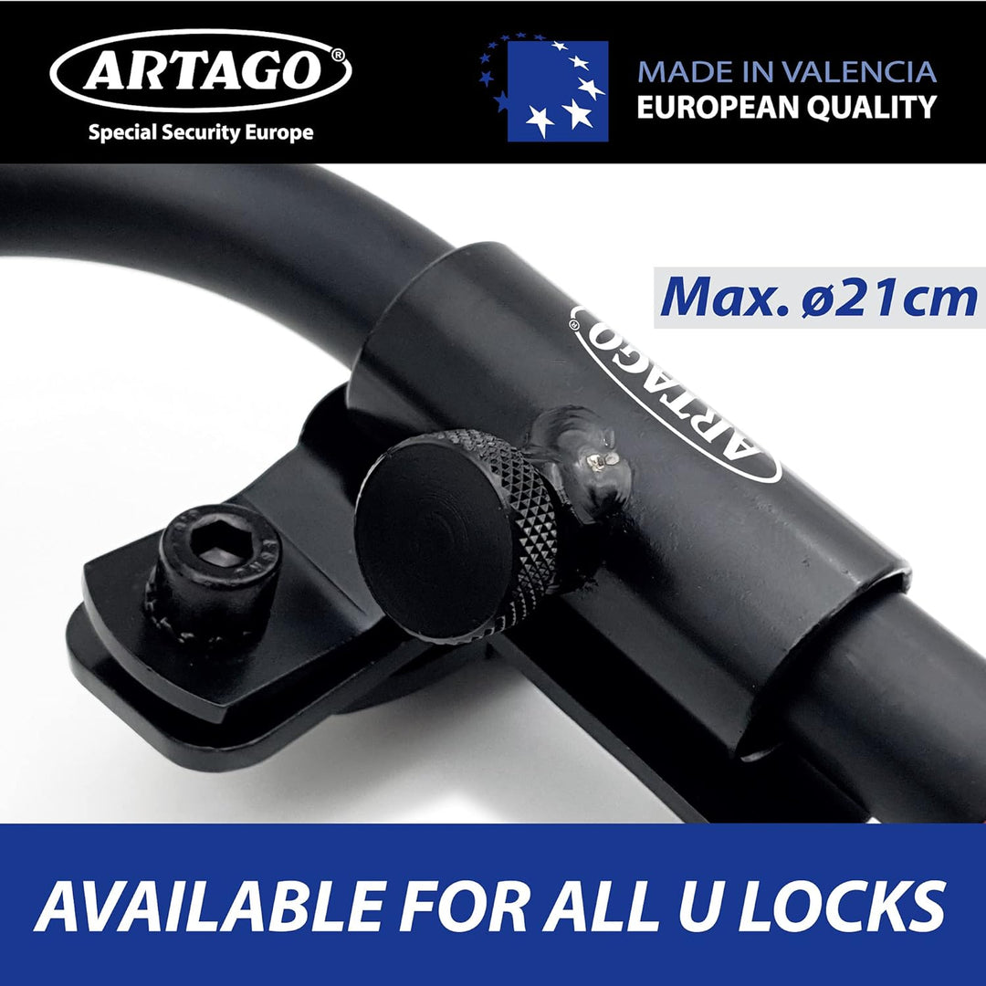 Artago K502 Universal Bügelschloss Halterung (Metall) an Rohren oder Schrauben für Fahrrad und Motor