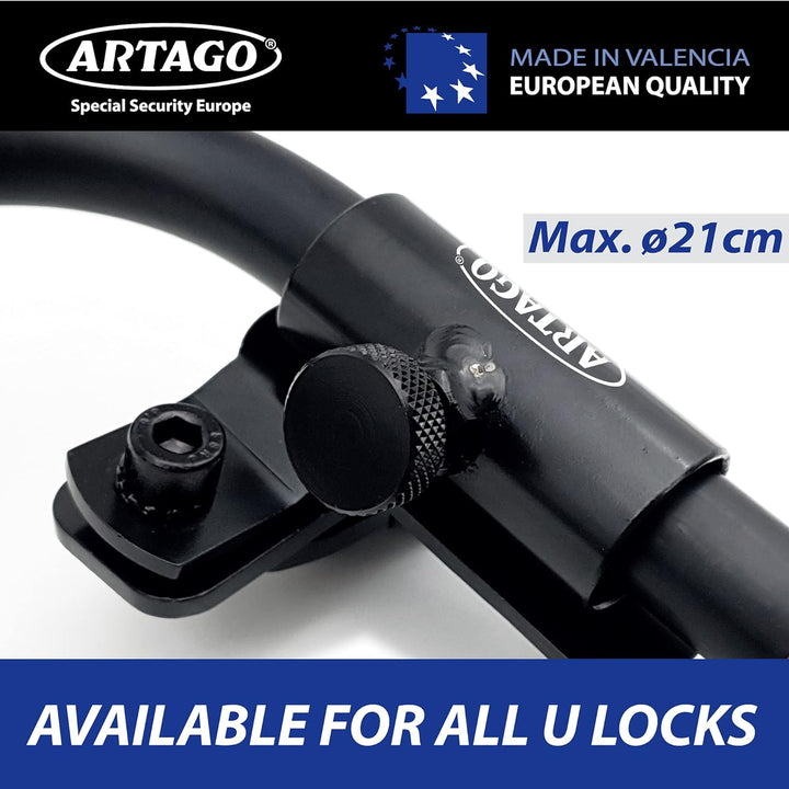 Artago K502 Universal Bügelschloss Halterung (Metall) an Rohren oder Schrauben für Fahrrad und Motor