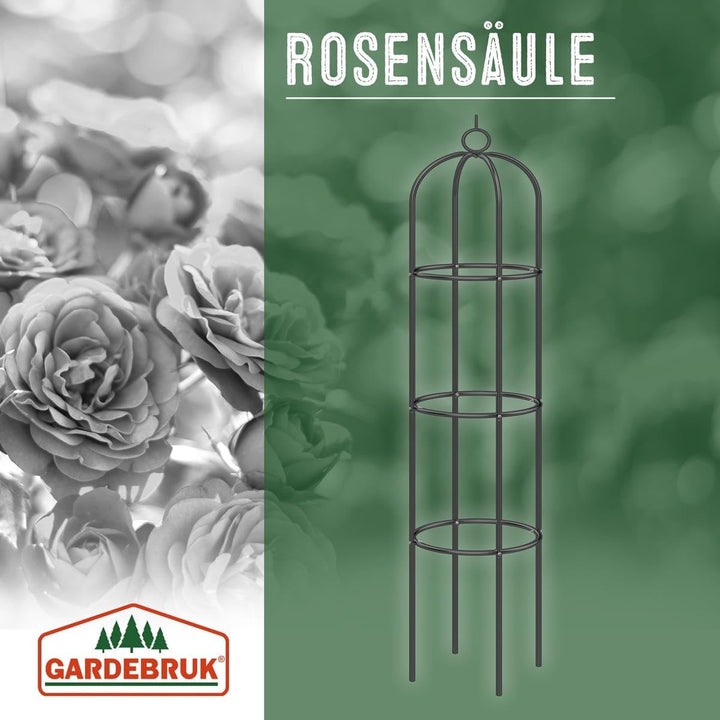 GARDEBRUK® Rosenbogen 240x140x37cm aus Metall Stabil Rostbeständig Pulverbeschichtet Schwarz Rankgit