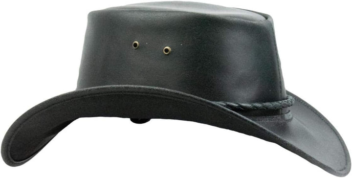 Black Jungle Kimbolton Lederhut, Westernhut, Australienhut, Cowboyhut M Schwarz, M Schwarz