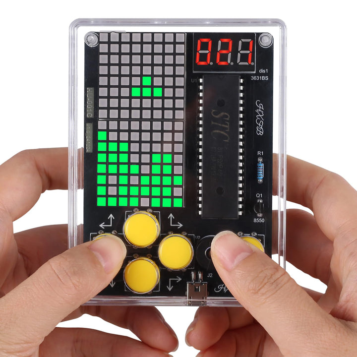 7 in 1 Spielekonsole Löten Bausatz, BANRIA 7 Spielearten Handheld Game Console Lötprojekt Kit mit Ve