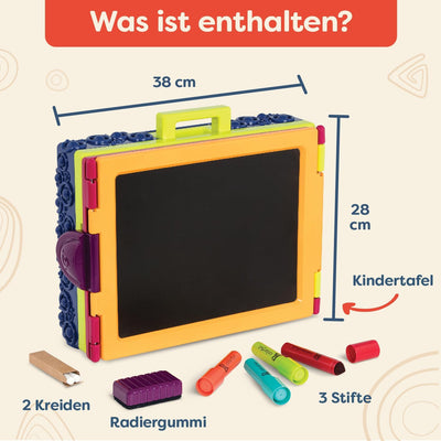 B. toys Tragbare Maltafel für Kinder mit Kreidetafel und Whiteboard – mit Zubehör Kreide, Schwamm, W