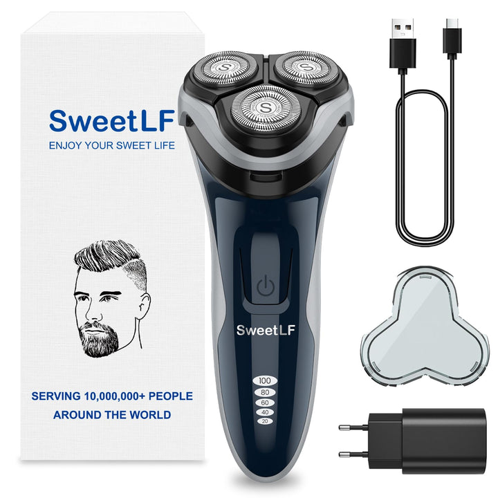 SweetLF [2025 New] Rasierer Herren Elektrisch mit Präzisionstrimmer Bartschneider Nass- & Trockenras