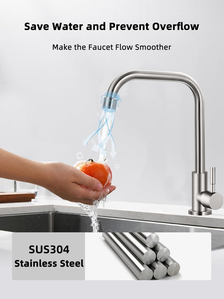 Nur kalter Wasserhahn, Einloch-Küchenspüle, SUS304 Edelstahl, gebürstetes Nickel