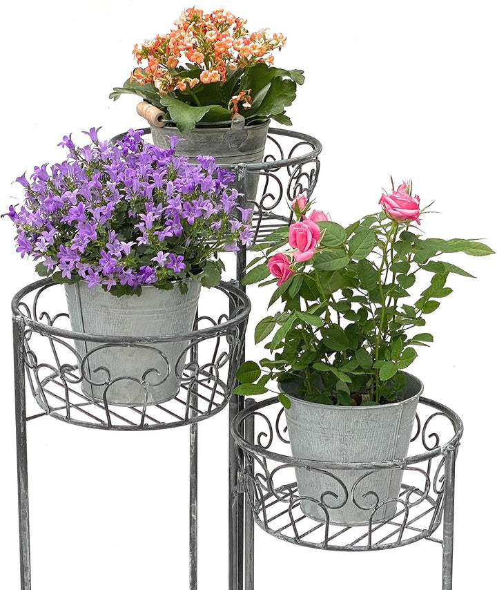 DanDiBo Blumentreppe Metall Rund 75 cm Blumenständer mit 3 Körbe 96012 Blumenständer Blumensäule Pfl