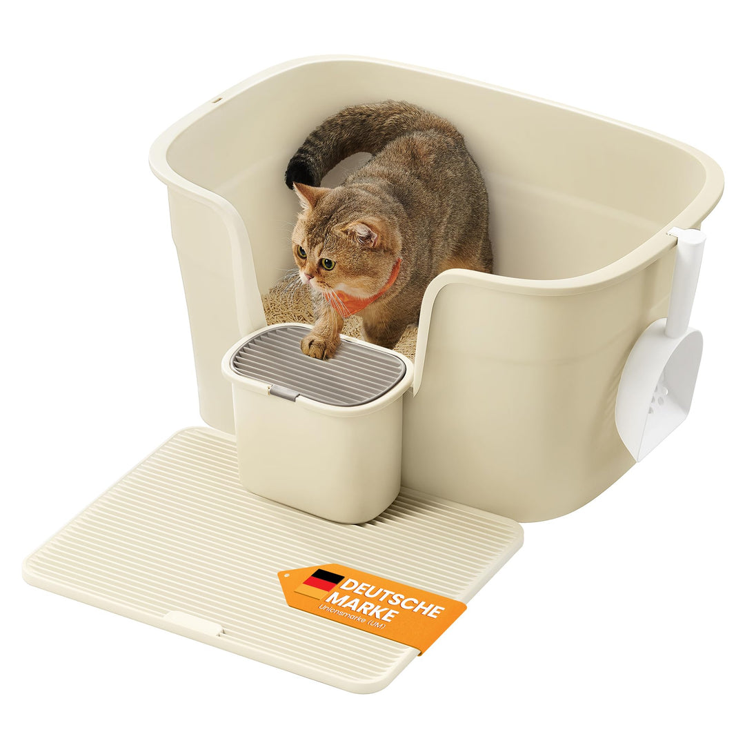 Feandrea Katzenklo, extragrosse Katzentoilette, für Mehrkatzenhaushalte, mit hohen Seitenwänden, Kat