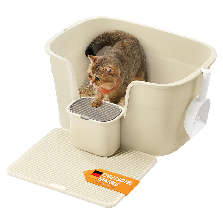 Feandrea Katzenklo, extragrosse Katzentoilette, für Mehrkatzenhaushalte, mit hohen Seitenwänden, Kat