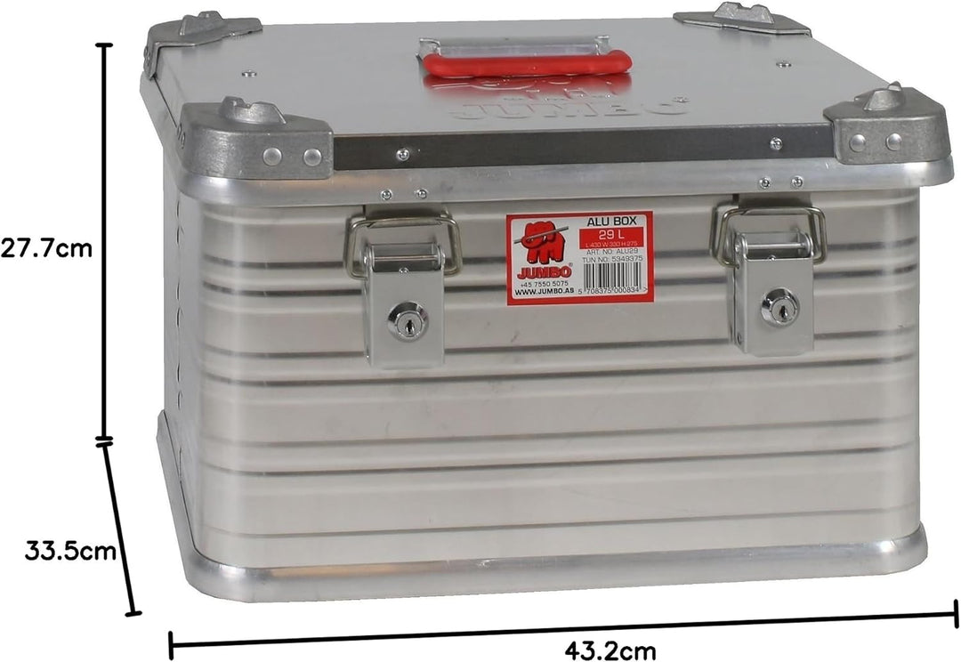 JUMBO Aluminium-Box Aluminiumkoffer Kiste Aufbewahrungsbox extrem robust (29 liter), 29 Liter