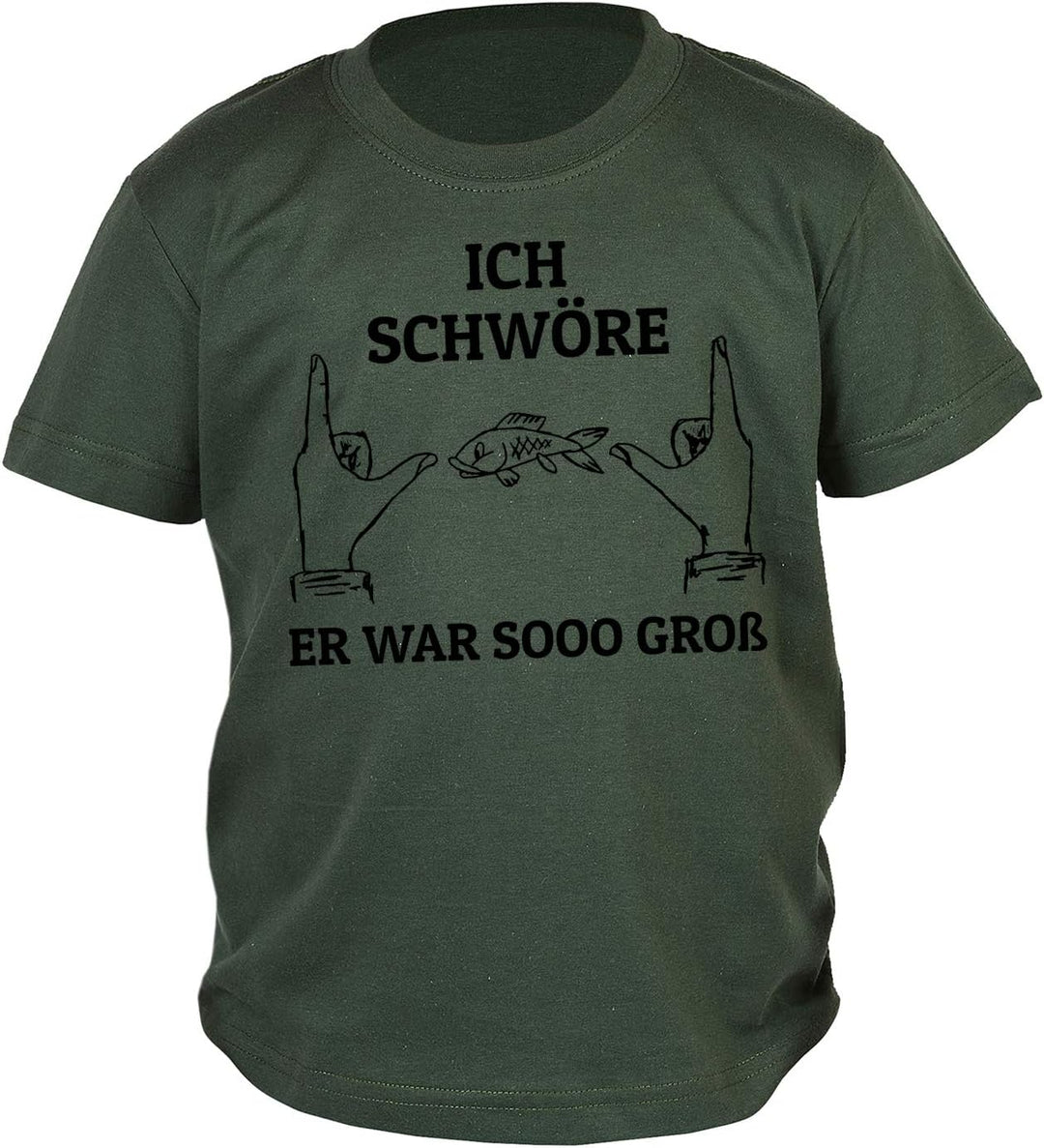 Kinder Angler Angeber T-Shirt, Kinder-Shirt Motiv Angel-Sport : Ich schwöre er war sooo gross,- Bekl