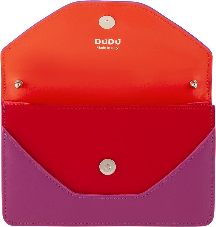 DUDU Kleine Damen-Umhängetasche Made in Italy aus echtem Leder, umwandelbar in Gürteltasche, Mini-Um