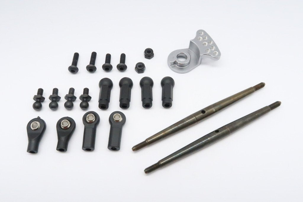 GPM For Tamiya DT-03 Tuning Teile Spring Steel Modified Anti-Thread Steering Tie Rod with Servo Save