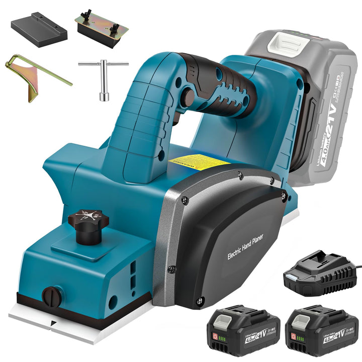 Akku Hobel Makita 18V Akku, 15000RPM Bürstenlose Elektrohobel mit 2 * 4.0Ah akku, 82mm Breite, 0-2MM