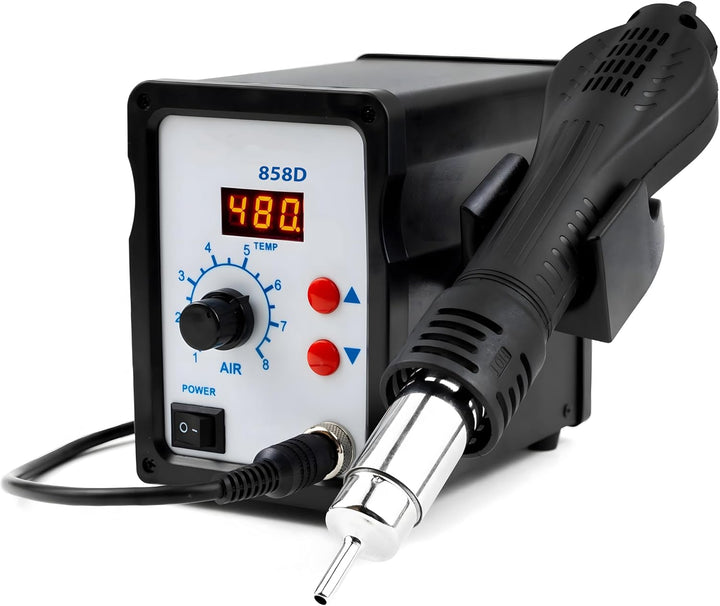 Retoo Heissluft Lötstation 800W, Temperatur Einstellbar 100-480°C, Entlötkolben, 120 l/min Luftleist