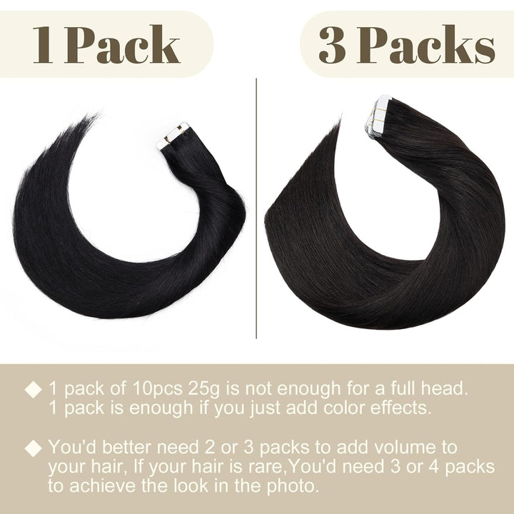 SEGO Tape Extensions Remy Echthaar Klebeband Haarverlängerung Haarteile 100% Human Haar 10pcs Naturs