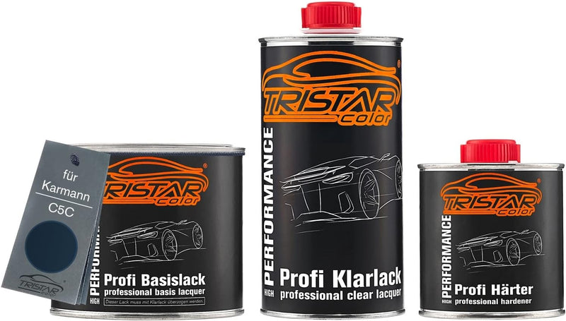 TRISTARcolor Autolack Set Dose spritzfertig für Karmann C5C Aquablau Perl Basislack + 2K Klarlack 1,