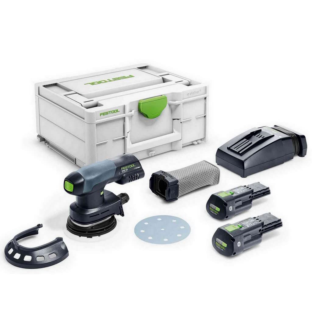 Festool Akku-Exzenterschleifer ETSC 125 3,0 I-Plus (mit Akkupacks BP 18 Li 3,0, Schnellladegerät, Sc