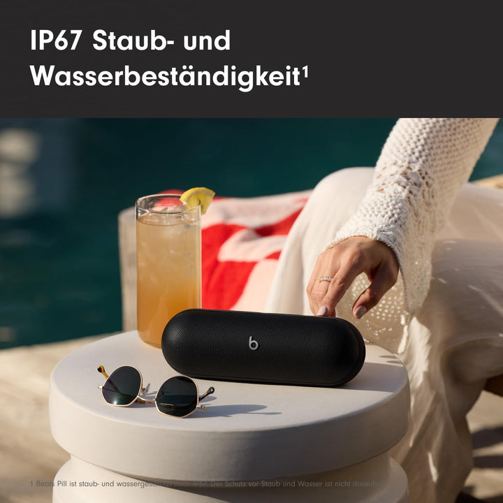 Beats Pill Tragbarer Bluetooth-Lautsprecher, Bis zu 24 Stunden Akkulaufzeit, Wasserabweisend, Kompat
