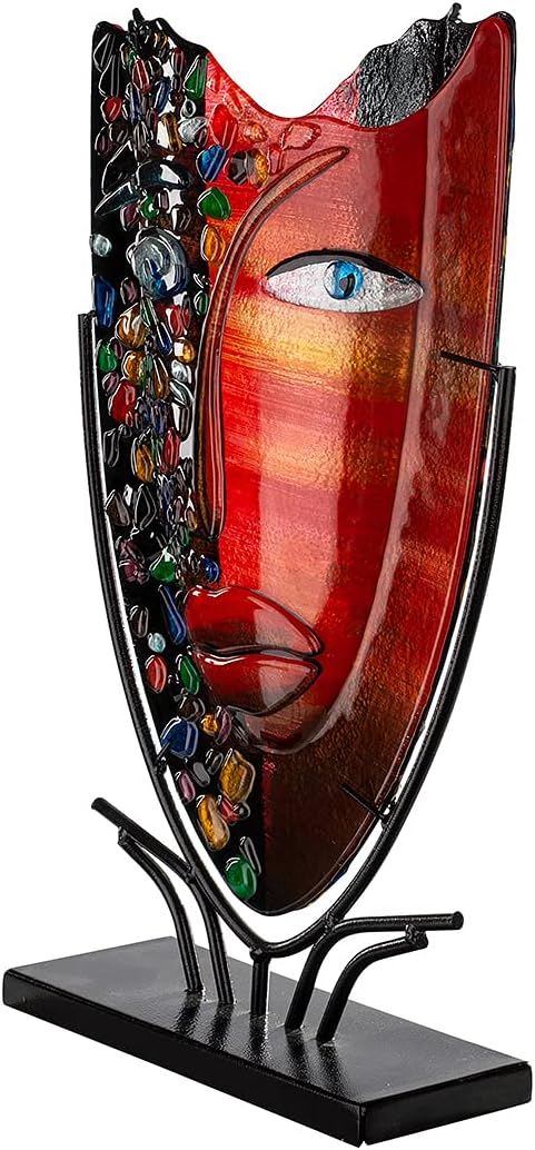 GILDE GLAS art Design Vase - Deko Wohnzimmer - Geschenke für Frauen H 46 cm