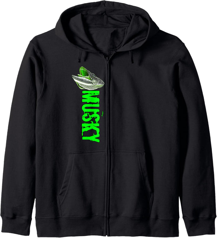 Black Fly Custom (vorne hinten) Moschusflüsterer-Angelhemden Kapuzenjacke