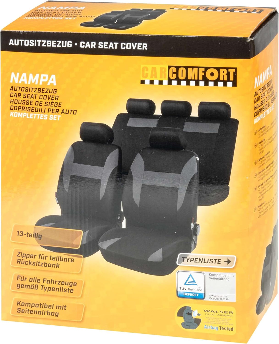 Walser Auto-Sitzbezug Nampa, Universal-Sitzbezug Komplett-Set, PKW-Sitzbezüge, 2 Vordersitzbezüge, 1
