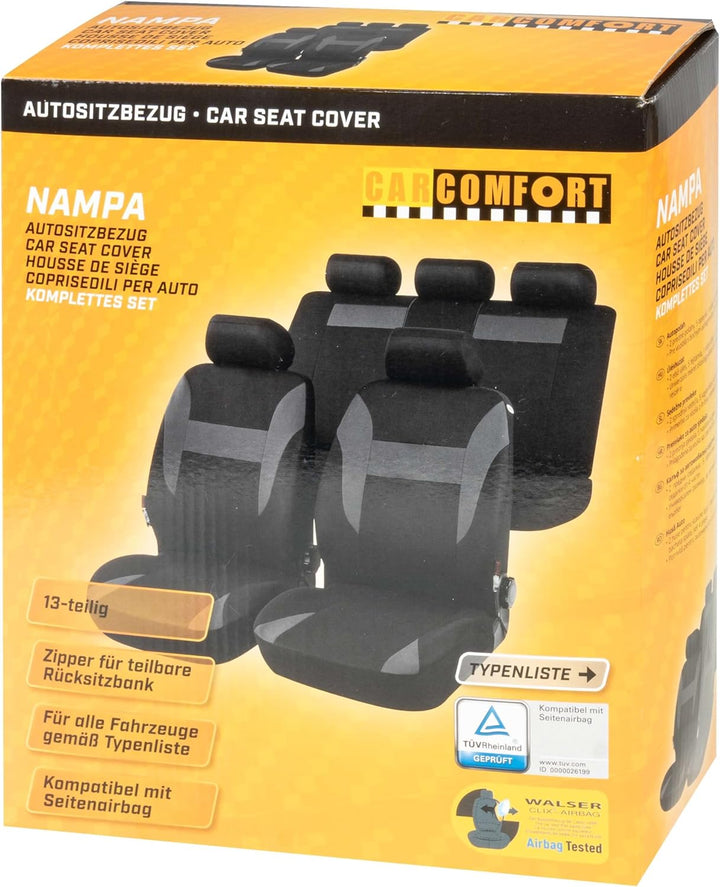Walser Auto-Sitzbezug Nampa, Universal-Sitzbezug Komplett-Set, PKW-Sitzbezüge, 2 Vordersitzbezüge, 1