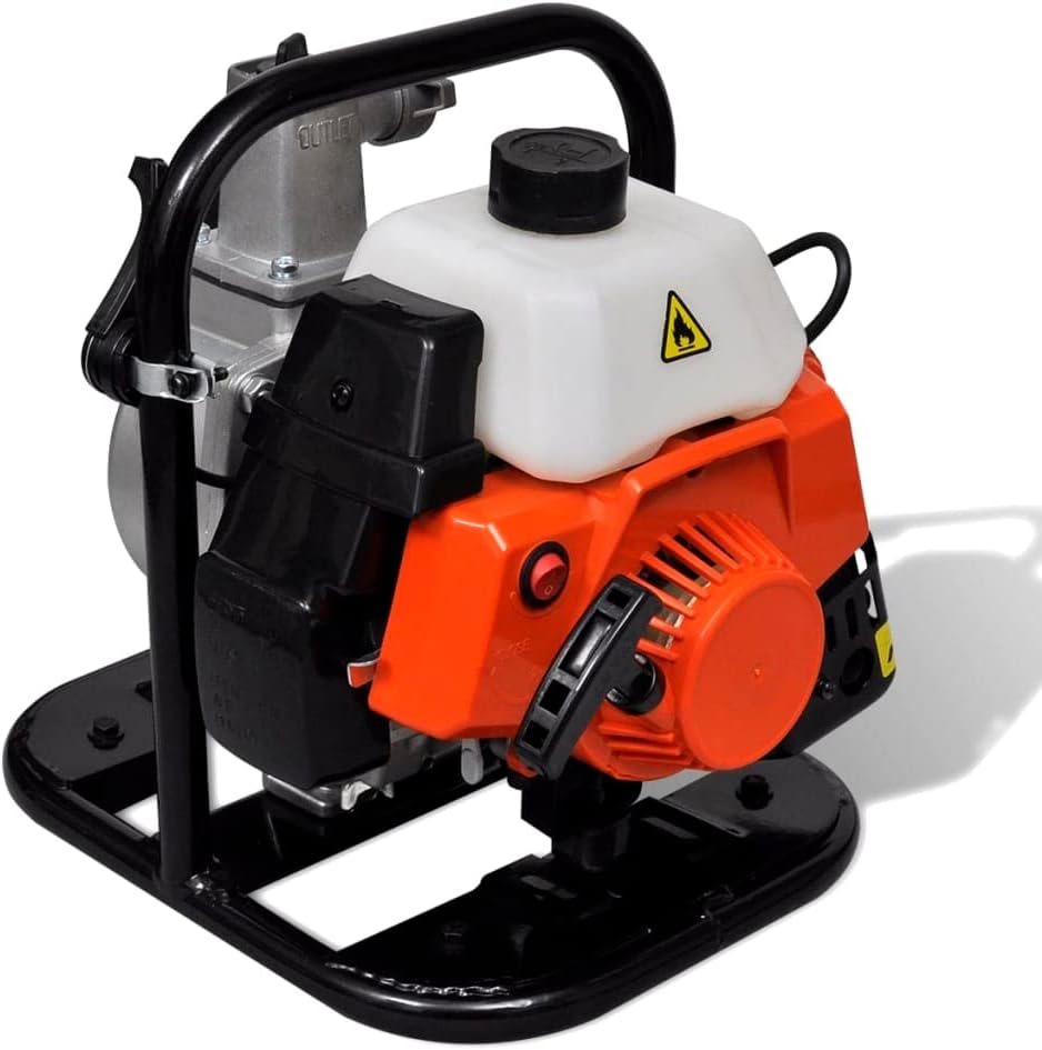 vidaXL Benzin Wasserpumpe Pumpe mit Reversierstarter 25mm Schlauchdurchmesser Schmutzwasserpumpe 40,
