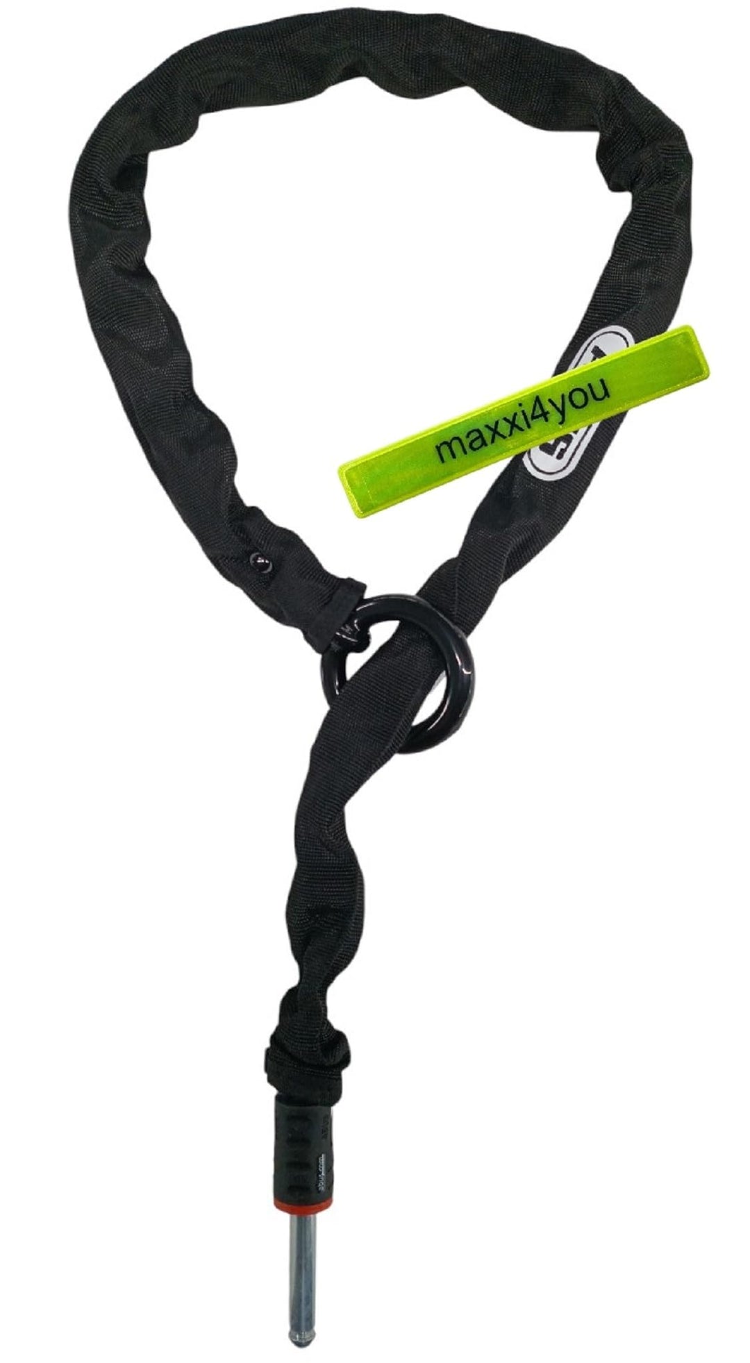 Abus Rahmenschlosskette Fahrrad Chain ACH 2.0 6KS 130cm Schwarz inkl. maxxi4you Reflexband