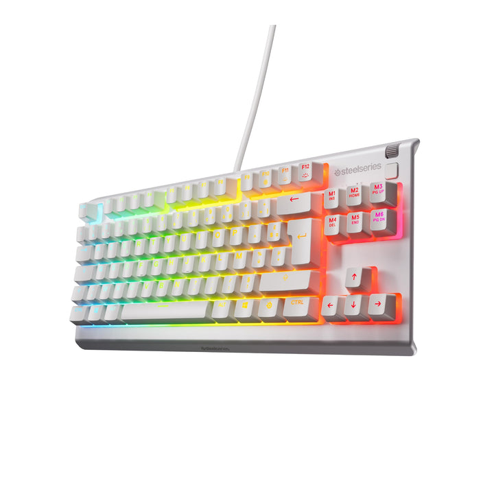 SteelSeries Apex 3 TKL White RGB Gaming-Tastatur – Kompakter Tenkeyless-Formfaktor – 8-Zonen-RGB-Bel