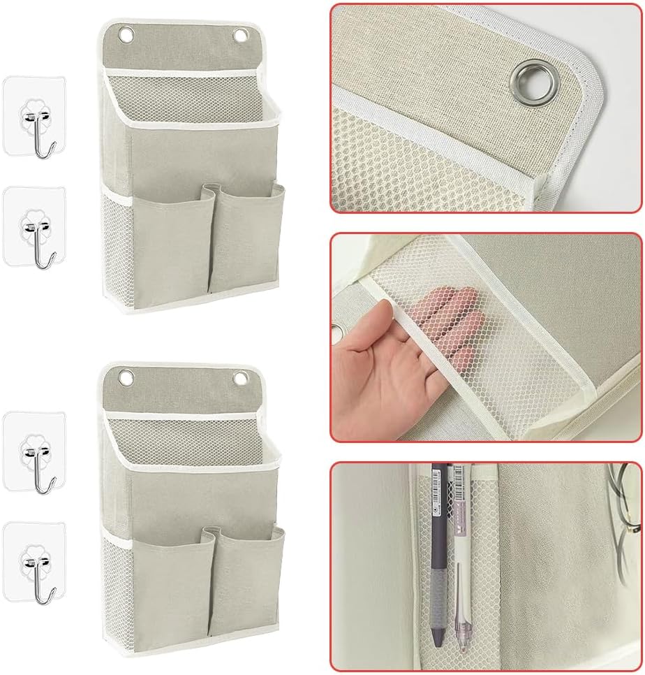 2 Stück Hängeorganizer mit 4 Haken, Hängeregal Hängende Aufbewahrung Organisatoren Wasserfeste Faltb