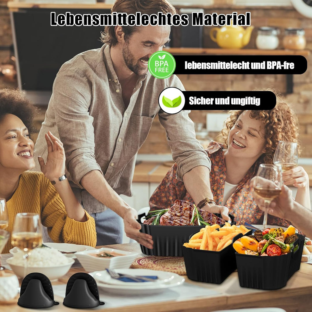 Silikonform Heissluftfritteuse für Ninja AF180EU 6,2L, 5 Stück Airfryer Silikonform für Ninja AF140E