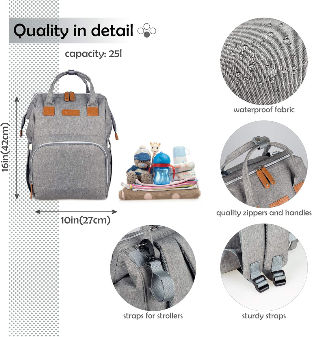 NEVEQ Baby Wickelrucksack, Babytasche für Reise, Wickeltasche Grosse Kapazität, Multifach Reise Ruck
