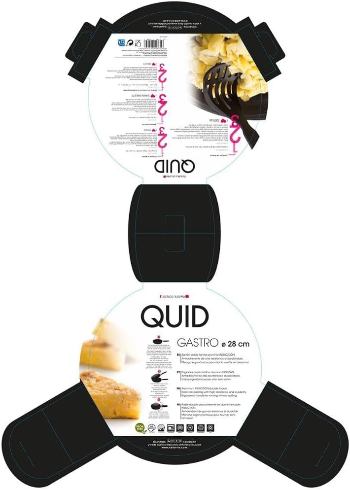Quid Gastro Fun-Omelette Pfanne, Aluminium, schwarz, 28 cm 47x30x10