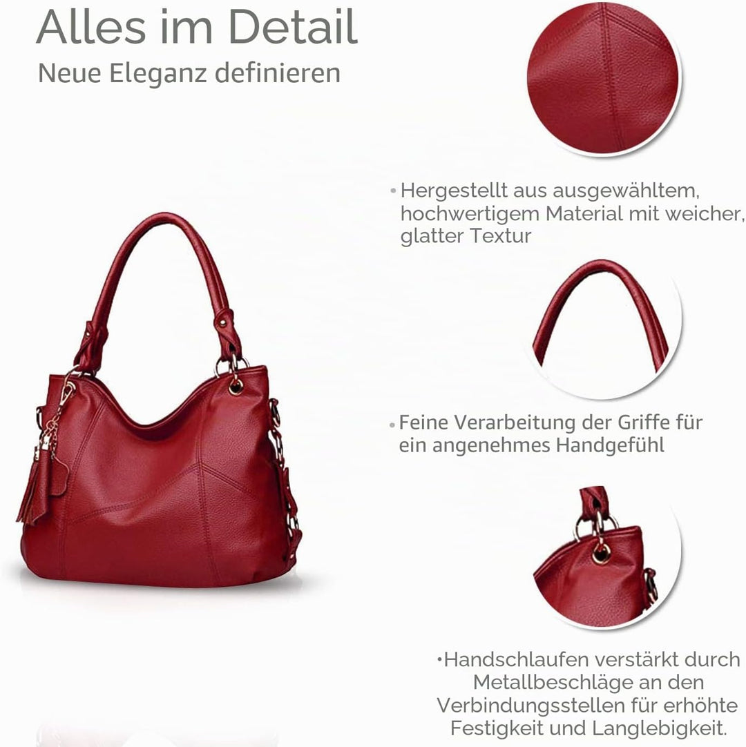NICOLE & DORIS Damen handtasche Umhängetasche mit grosser Kapazität Weiche Ledertasche shopper Neue