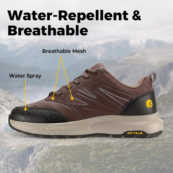 FitVille Extra weit Wanderschuhe Herren Wasserdicht Wanderhalbschuhe rutschfest Trekkingschuhe für a