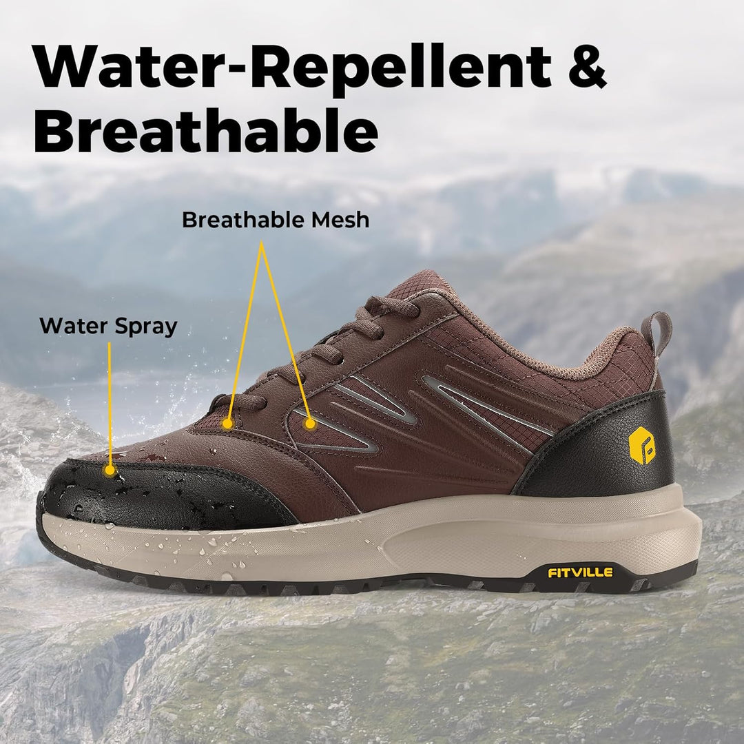FitVille Extra weit Wanderschuhe Herren Wasserdicht Wanderhalbschuhe rutschfest Trekkingschuhe für a