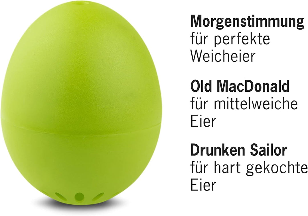 PiepEi Classic Hellgrün - Singende Eieruhr zum Mitkochen - Eierkocher für 3 Härtegrade - Piep Ei mit