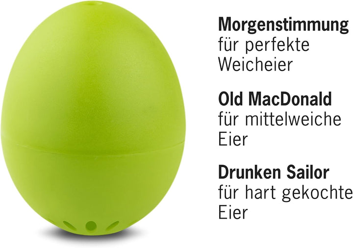 PiepEi Classic Hellgrün - Singende Eieruhr zum Mitkochen - Eierkocher für 3 Härtegrade - Piep Ei mit