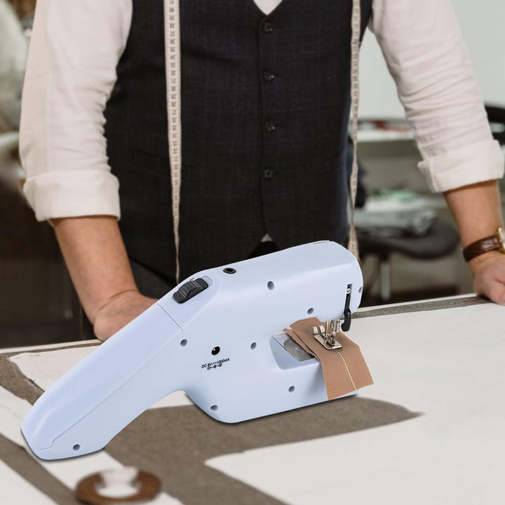 Elektrische Handnähmaschine mit Doppeleinfädelung, Tragbare Mini Nähmaschine, DIY-Haushalt Nähmaschi