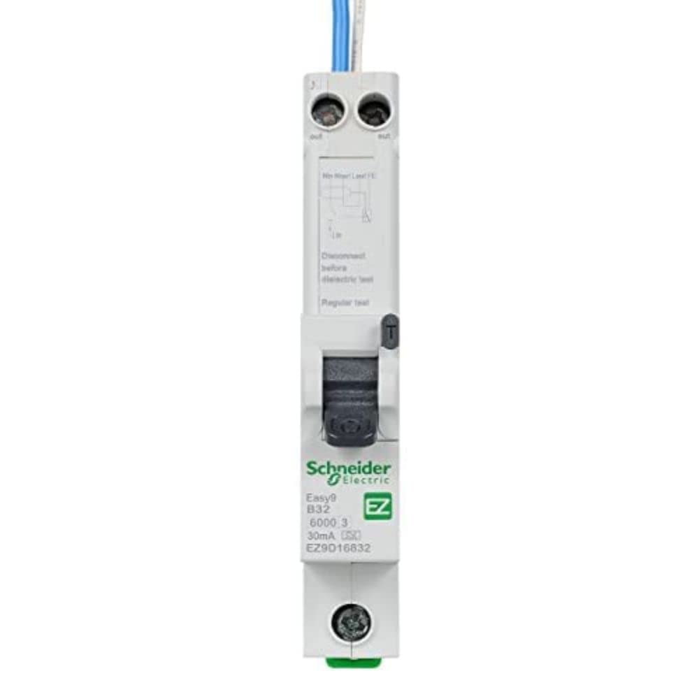 Schneider Electric EZ9D16832 Easy9 Fehlerstromschutzschalter mit Überstromschutz, 1 P + NS, 32 A, B