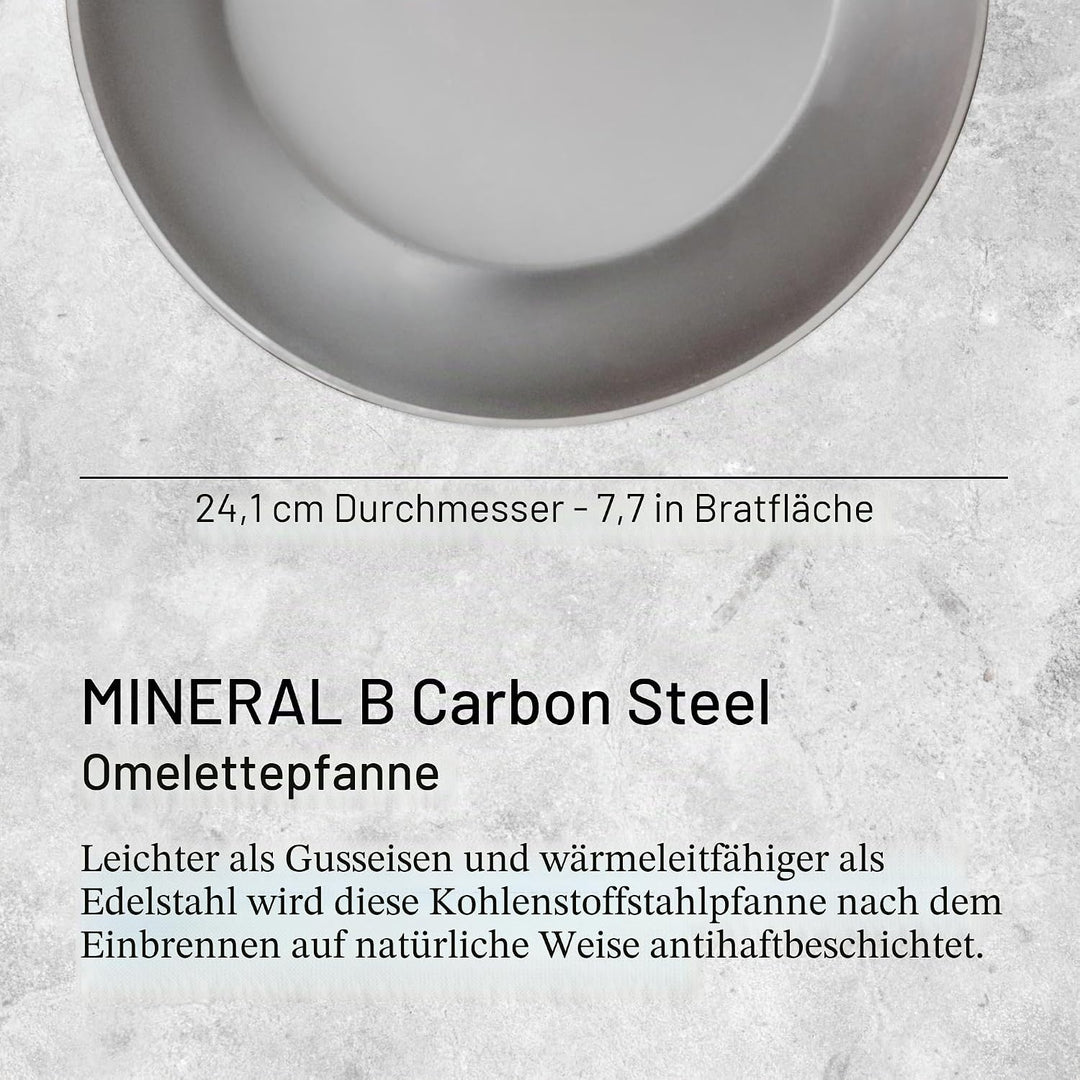 De Buyer - Omelettepfanne MINERAL B aus Eisenstahl - 24 cm Durchmesser - 5611.24