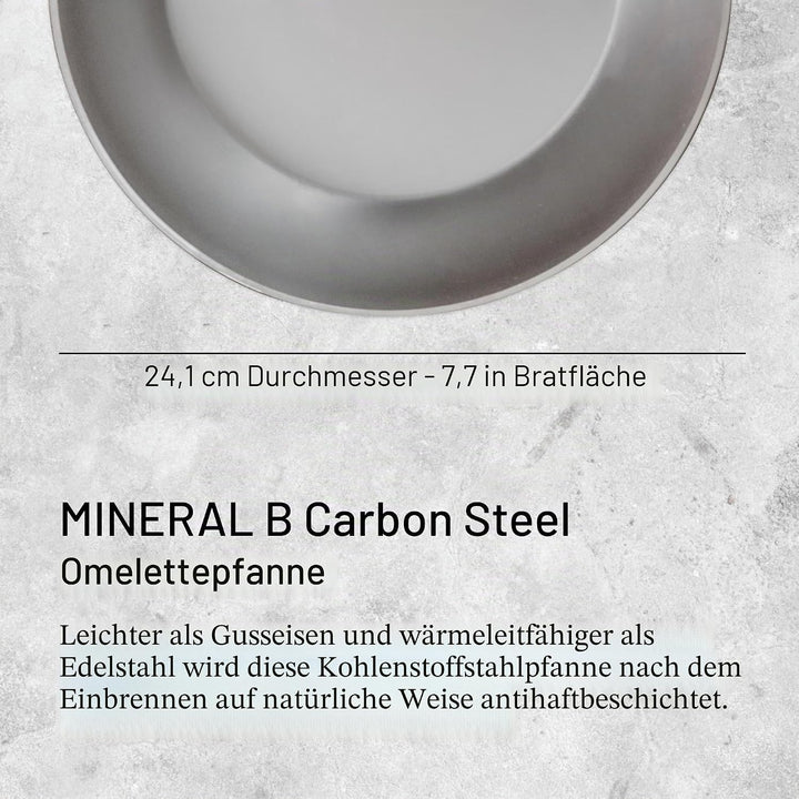 De Buyer - Omelettepfanne MINERAL B aus Eisenstahl - 24 cm Durchmesser - 5611.24