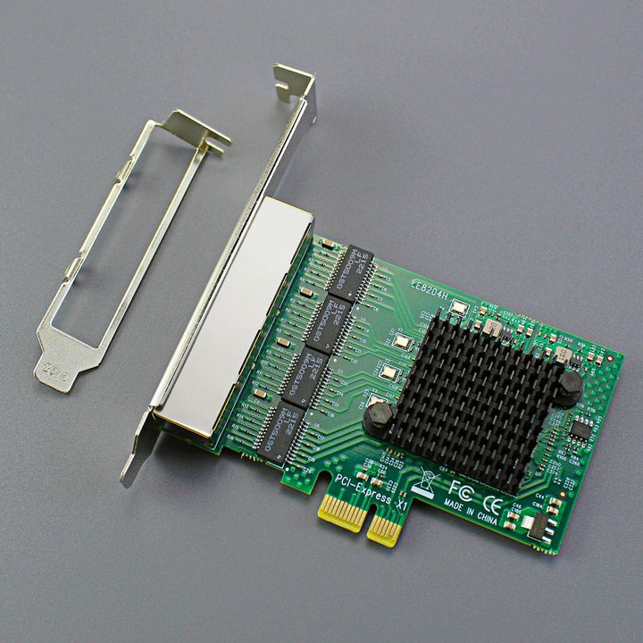 GLOTRENDS LE8204 4-Port Gigabit PCIe Ethernet Netzwerkkarte, 4 x RTL8111H Chip, 4 x RJ45 LAN Port, P