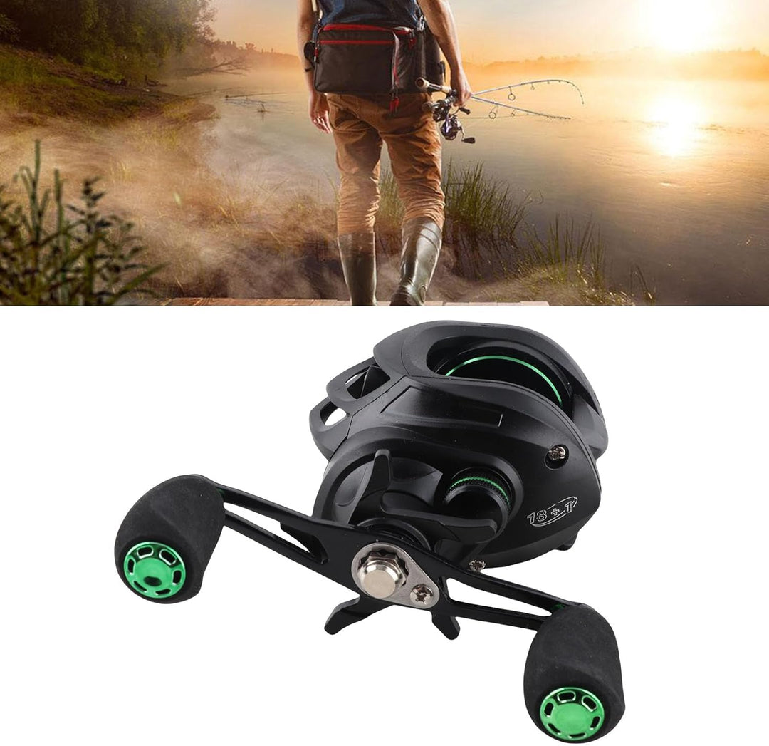 1PCS Angelrolle, Eva Spinnrollen für die Linke/rechte Hand HL Metal Baitcasting Angelrolle Angelzube