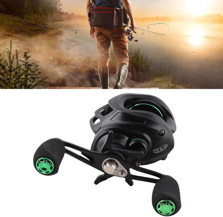 1PCS Angelrolle, Eva Spinnrollen für die Linke/rechte Hand HL Metal Baitcasting Angelrolle Angelzube