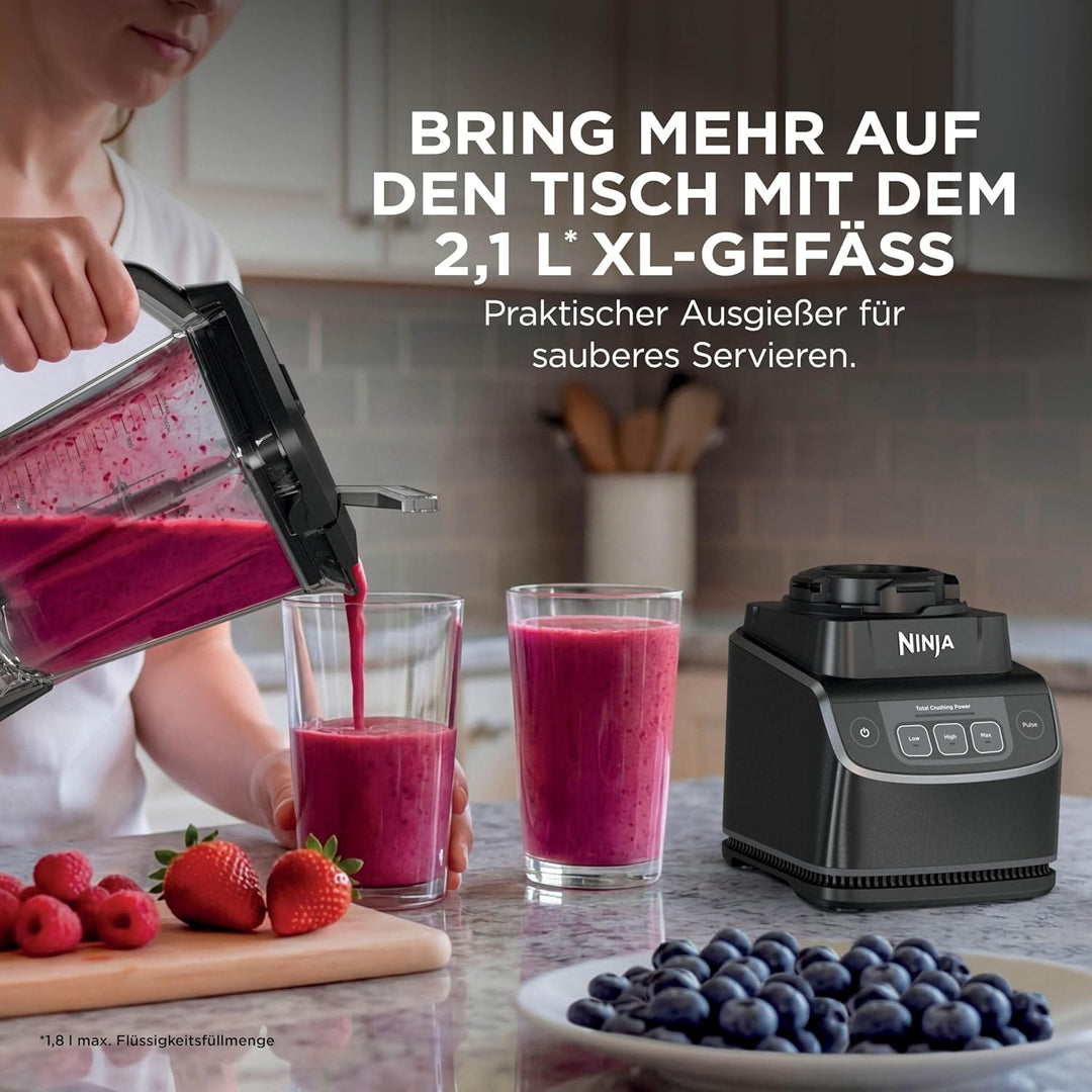 Ninja UltraCrush Mixer, 3 Geschwindigkeitsstufen, manueller Modus Impuls, Gefäss mit 1,9 Liter Fassu