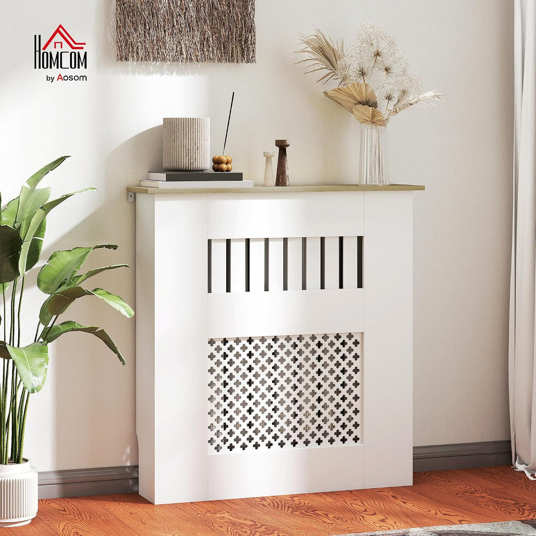 HOMCOM Moderne Holz-Heizkörperabdeckung 78x19x81cm weiss