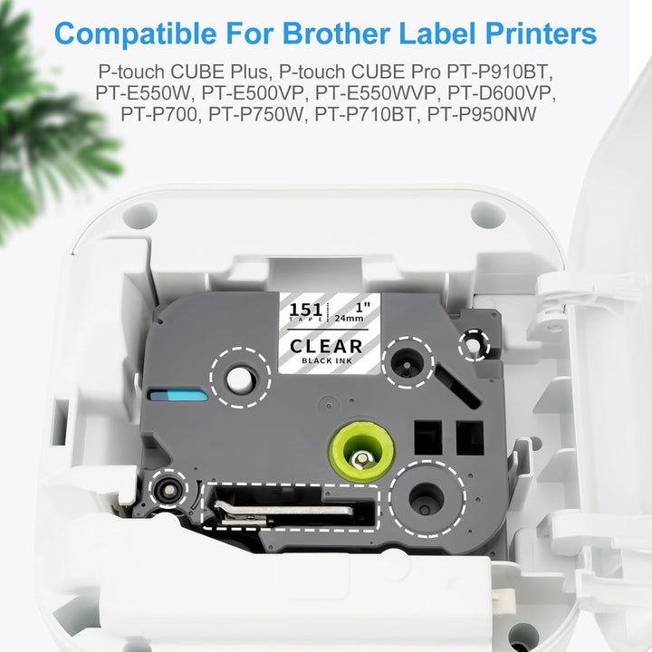 3x XemaX Kompatibel TZe-151 Schriftband Ersatz für Brother P-Touch Bänder 24mm Brother TZe-151 Schri