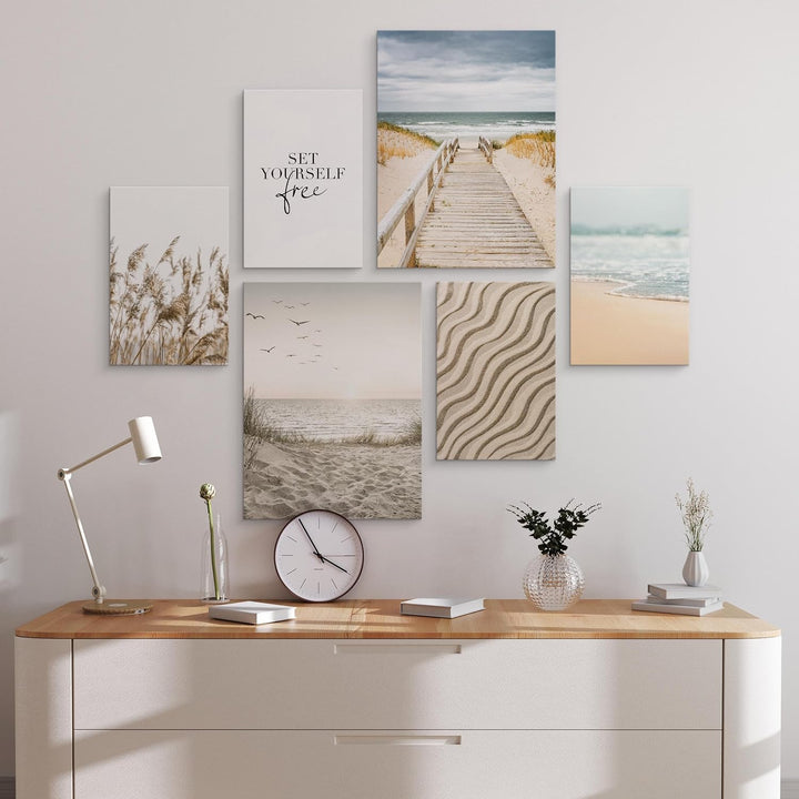 Muralo - Wandbilder Set - Leinwand Bilder Set Aufhängefertig - Bilder für Wohnzimmer Schlafzimmer -