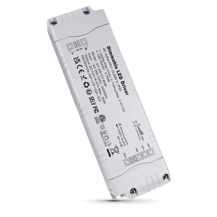 REYLAX LED Trafo 12V Dimmbar, TRIAC Dimmbar Netzteil 12V 80W 6.66A, Trafo 230V auf 12V DC LED Treibe